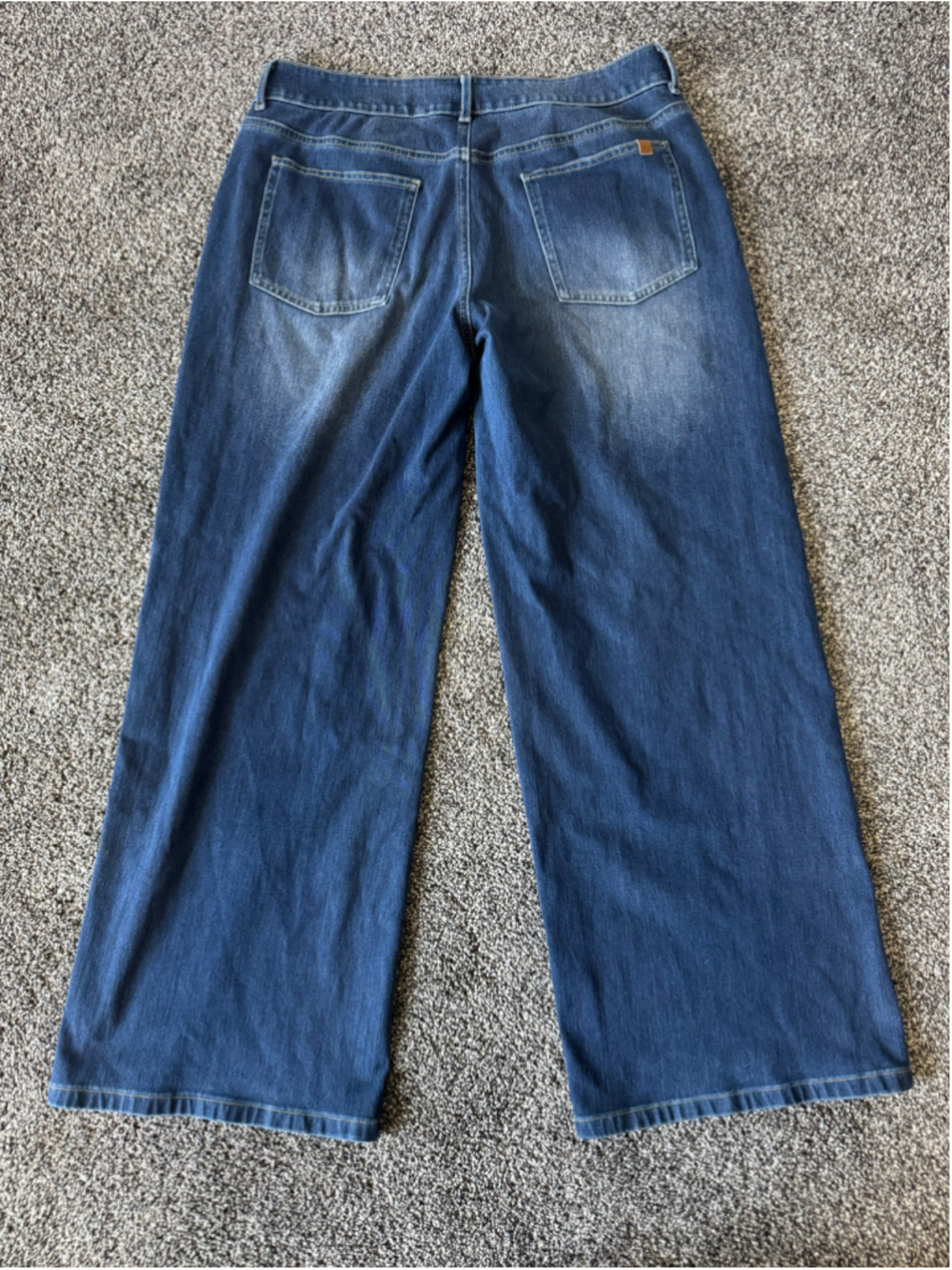 Halara Flex™ Asymmetric Low Rise Wide Leg Blue Jeans Size Medium - Picture 10 of 13